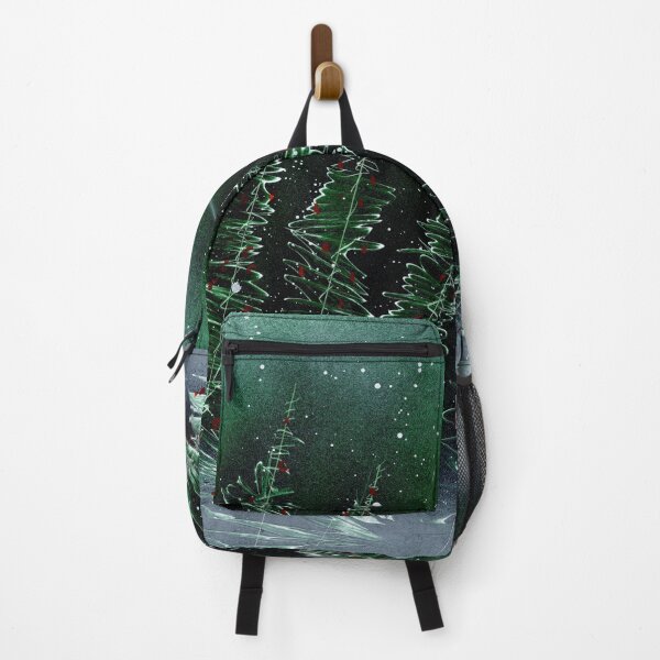Item preview, Surreal Green Forest Funky Trees Glowing Moon Spray Paint Art designed and sold by Urbandale Artist.