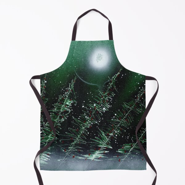 Item preview, Surreal Green Forest Funky Trees Glowing Moon Spray Paint Art designed and sold by Urbandale Artist.