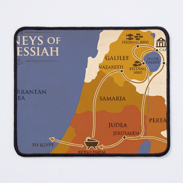 Item preview, The Journeys of the Messiah Minimalist Map designed and sold by ArtByJerryR.
