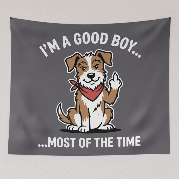 Item preview, Good Boy Most Of The Time - Funny Dog Middle Finger designed and sold by Amir Faysal.