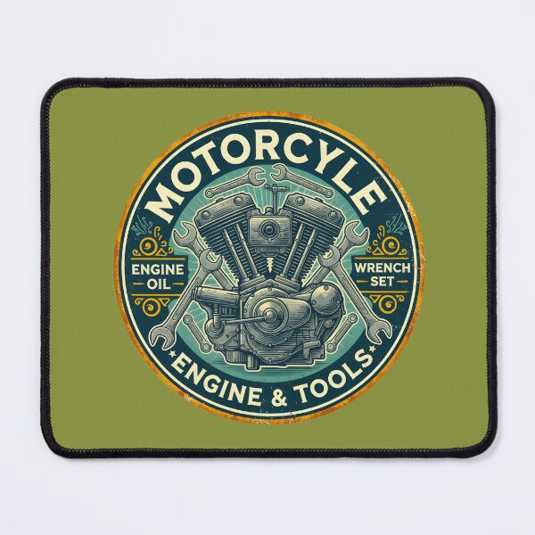 Item preview, AN OLD ROUND TIN SIGN WITH MOTOR AND WRENCHES designed and sold by infinitearte.