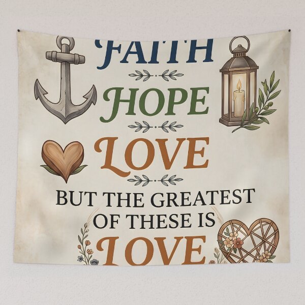 Artikelvorschau, 1 Korinther 13,13 Glaube Hoffnung Liebe Schrift Kunst entworfen und verkauft von ArtByJerryR.