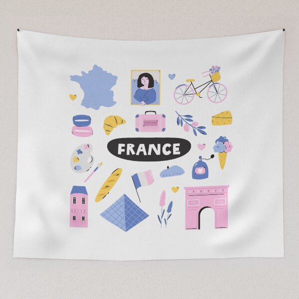 Item preview, Cute French Culture Sticker Pack | Pastel France Landmarks Pattern Art designed and sold by RiderSpoon.