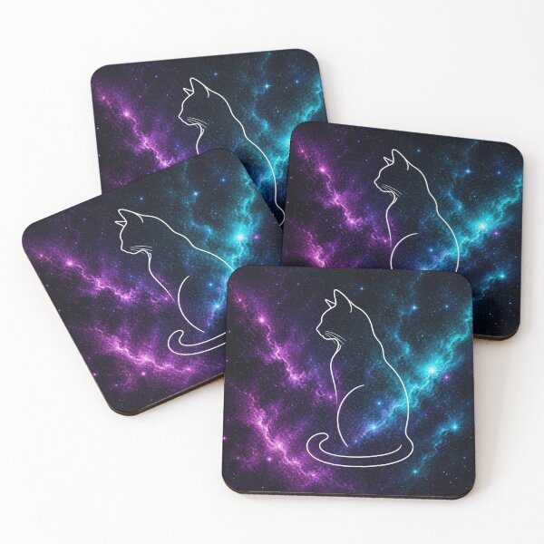 Item preview, Cosmic Cat Line Art Nebulae Space  designed and sold by Broken143.
