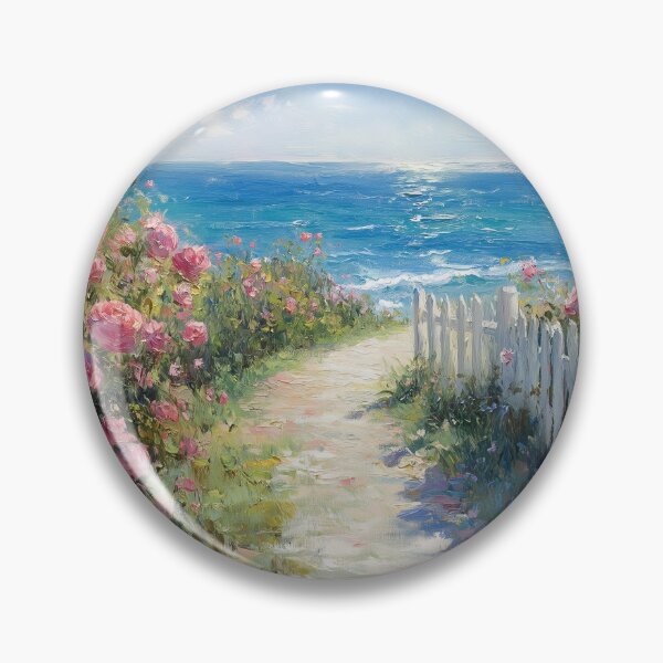 Item preview,  Rose Garden Path to the Ocean Impressionist Painting designed and sold by RossignolStudio.