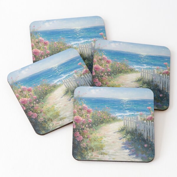 Item preview,  Rose Garden Path to the Ocean Impressionist Painting designed and sold by RossignolStudio.