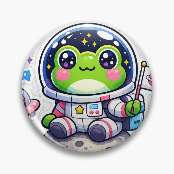 Item preview, Kawaii Frog Astronaut Sticker designed and sold by ruchjani.