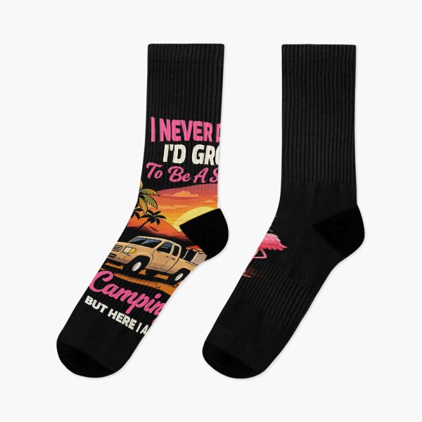 Item preview, I Never Dreamed I'd Grow Up To Be A Camping Lady - RV Camper Flamingo Art designed and sold by BendyBeasts.