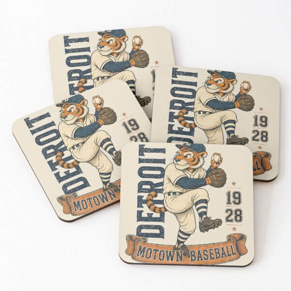 Item preview, Detroit Motown Baseball Vintage Tiger Mascot, Retro Baseball Fan Gift designed and sold by GhostDawgs.