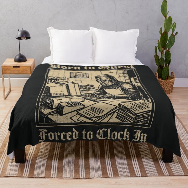 Item preview, Born to Quest Forced to Clock In Medieval Knight Funny designed and sold by Y-Vibes.