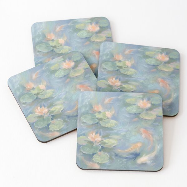 Item preview, Koi in Pond Painting designed and sold by Fish Town.