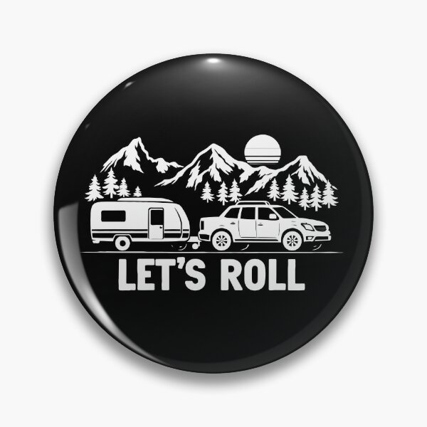 Item preview, Lets Roll Caravan Camping Trailer - Mountain Retro Sunset Art designed and sold by BendyBeasts.