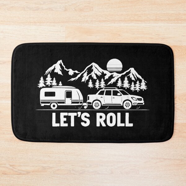 Item preview, Lets Roll Caravan Camping Trailer - Mountain Retro Sunset Art designed and sold by BendyBeasts.