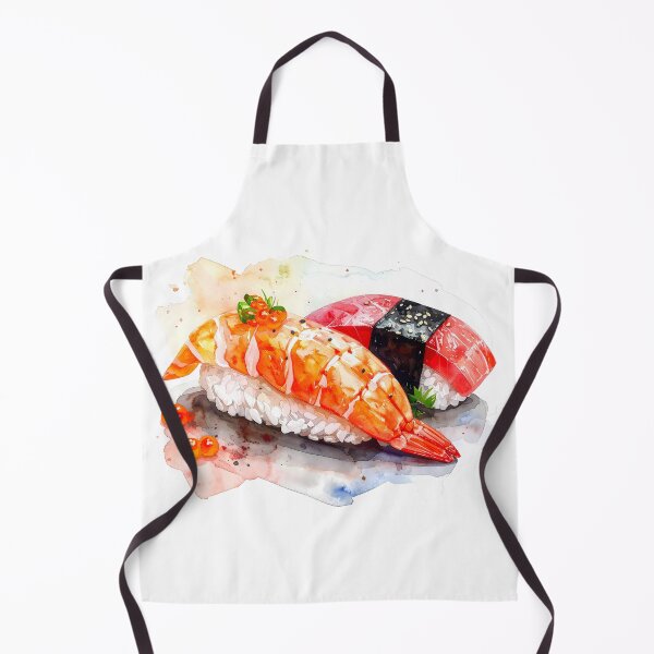 Item preview, Japanese Sushi Nigiri Set Watercolor Painting designed and sold by BetweenForms.