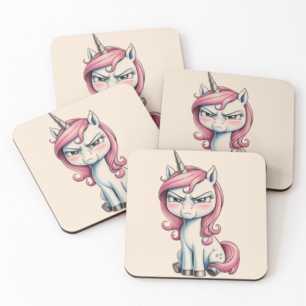 Item preview, Cute Slightly Annoyed Kawaii Girl Unicorn designed and sold by Uniquely Yours.