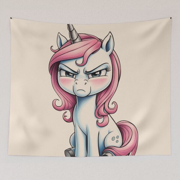 Item preview, Cute Slightly Annoyed Kawaii Girl Unicorn designed and sold by Uniquely Yours.