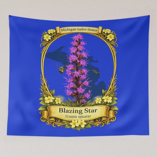 Item preview, Blazing Star (Liatris spicata) | Michigan Wildflower Art designed and sold by FreshWaterWares.