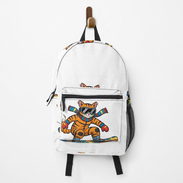 Item preview, COLORFUL CARTOON OF A CAT WITH A SNOWBOARD designed and sold by infinitearte.