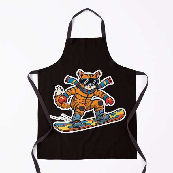 Item preview, COLORFUL CARTOON OF A CAT WITH A SNOWBOARD designed and sold by infinitearte.