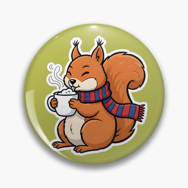 Item preview, CARTOON OF A SQUIRREL DRINKING A CUP OF HOT MILK designed and sold by infinitearte.
