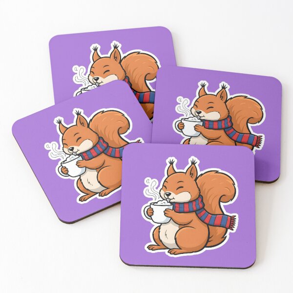 Item preview, CARTOON OF A SQUIRREL DRINKING A CUP OF HOT MILK designed and sold by infinitearte.
