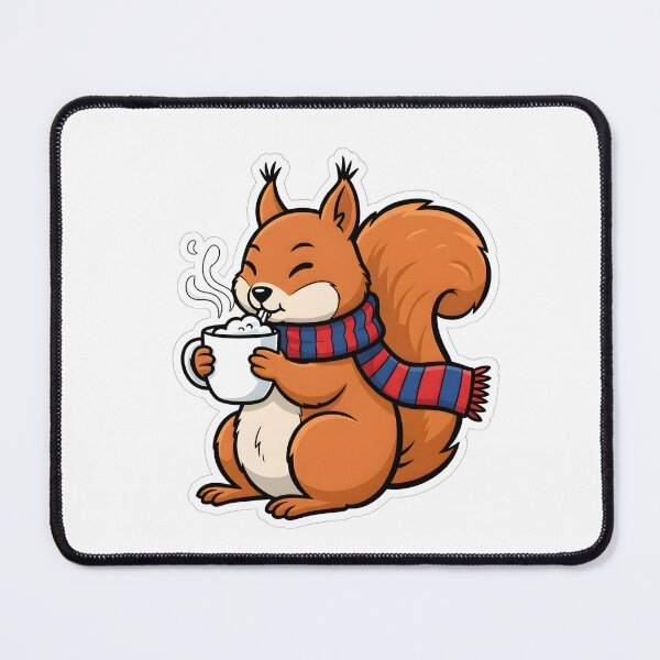 Item preview, CARTOON OF A SQUIRREL DRINKING A CUP OF HOT MILK designed and sold by infinitearte.
