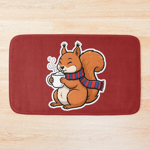 Item preview, CARTOON OF A SQUIRREL DRINKING A CUP OF HOT MILK designed and sold by infinitearte.