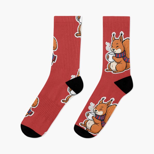 Item preview, CARTOON OF A SQUIRREL DRINKING A CUP OF HOT MILK designed and sold by infinitearte.