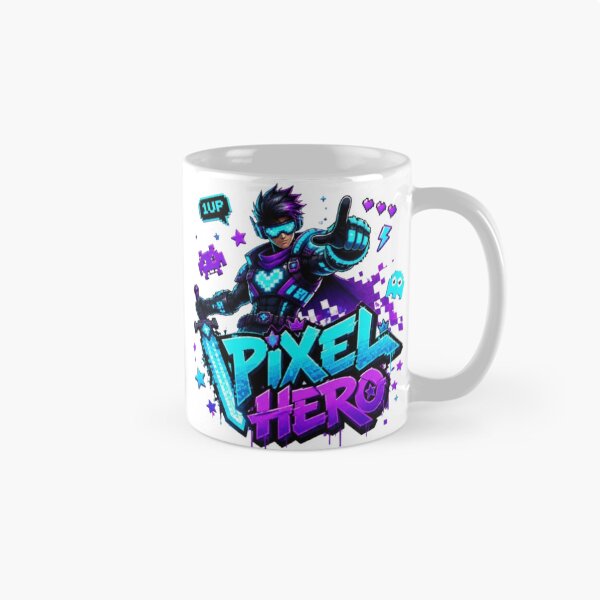 Item preview, PIXEL HERO Gaming Sticker | Retro Pixel Gamer Neon Graphic Design designed and sold by Stylestickers55.