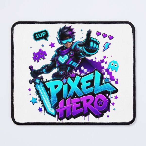 Item preview, PIXEL HERO Gaming Sticker | Retro Pixel Gamer Neon Graphic Design designed and sold by Stylestickers55.