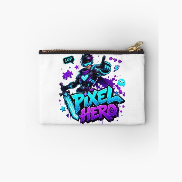 Item preview, PIXEL HERO Gaming Sticker | Retro Pixel Gamer Neon Graphic Design designed and sold by Stylestickers55.