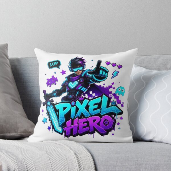 Item preview, PIXEL HERO Gaming Sticker | Retro Pixel Gamer Neon Graphic Design designed and sold by Stylestickers55.