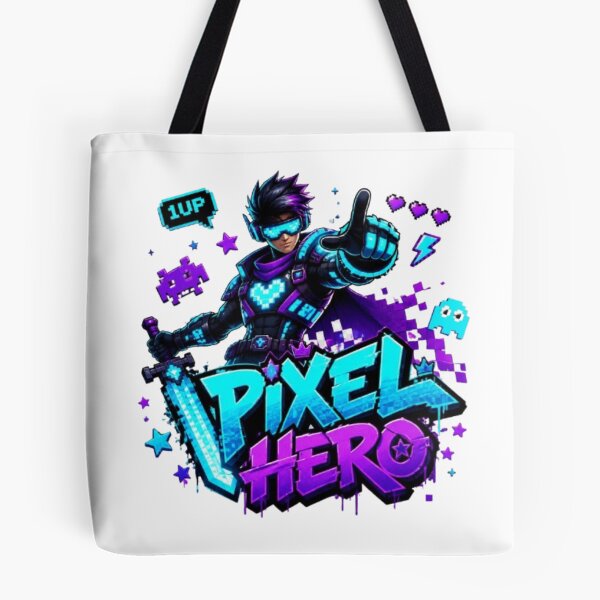 Item preview, PIXEL HERO Gaming Sticker | Retro Pixel Gamer Neon Graphic Design designed and sold by Stylestickers55.