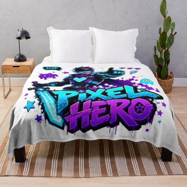 Item preview, PIXEL HERO Gaming Sticker | Retro Pixel Gamer Neon Graphic Design designed and sold by Stylestickers55.