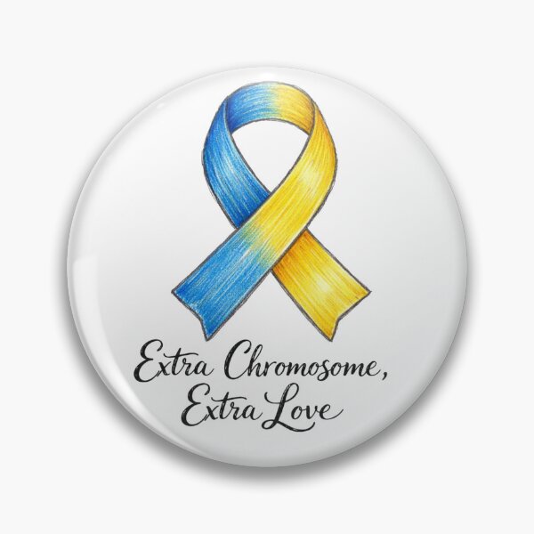 Item preview, Extra Chromosome Extra Love Down Syndrome Awareness Ribbon designed and sold by Cartoon art with a purpose ❤️ Supporting Althea’s friends .