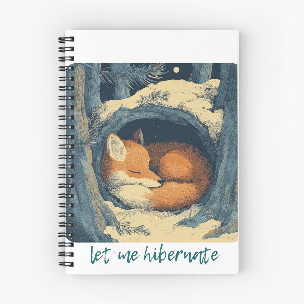 Item preview, Let Me Hibernate Sleeping Fox Cozy Winter Woodland Design designed and sold by lunettebloom.