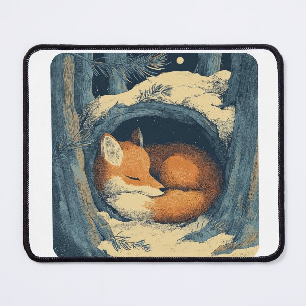 Item preview, Let Me Hibernate Sleeping Fox Cozy Winter Woodland Design designed and sold by lunettebloom.