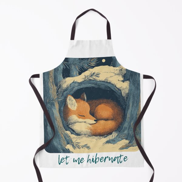 Item preview, Let Me Hibernate Sleeping Fox Cozy Winter Woodland Design designed and sold by lunettebloom.