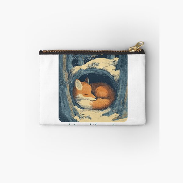Item preview, Let Me Hibernate Sleeping Fox Cozy Winter Woodland Design designed and sold by lunettebloom.