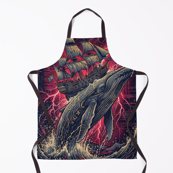 Item preview, Cyberpunk Digital Whale Ship Red Lightning Storm Art designed and sold by Pride Emblem Prints.