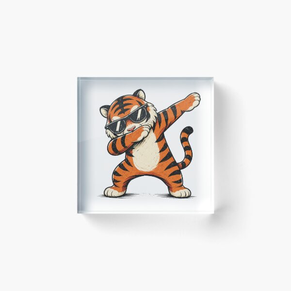 Item preview, Dabbing Tiger Wearing Sunglasses Funny Cartoon Animal designed and sold by Moizento.