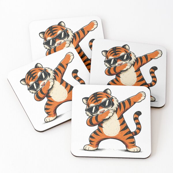 Item preview, Dabbing Tiger Wearing Sunglasses Funny Cartoon Animal designed and sold by Moizento.