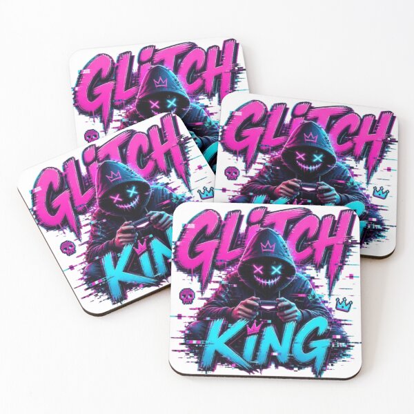Item preview, GLITCH KING Gaming Sticker | Cyberpunk Gamer Graffiti Design designed and sold by Stylestickers55.