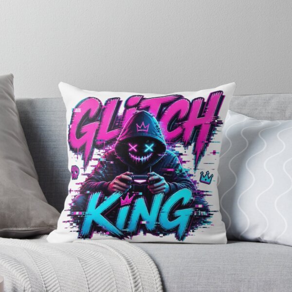 Item preview, GLITCH KING Gaming Sticker | Cyberpunk Gamer Graffiti Design designed and sold by Stylestickers55.