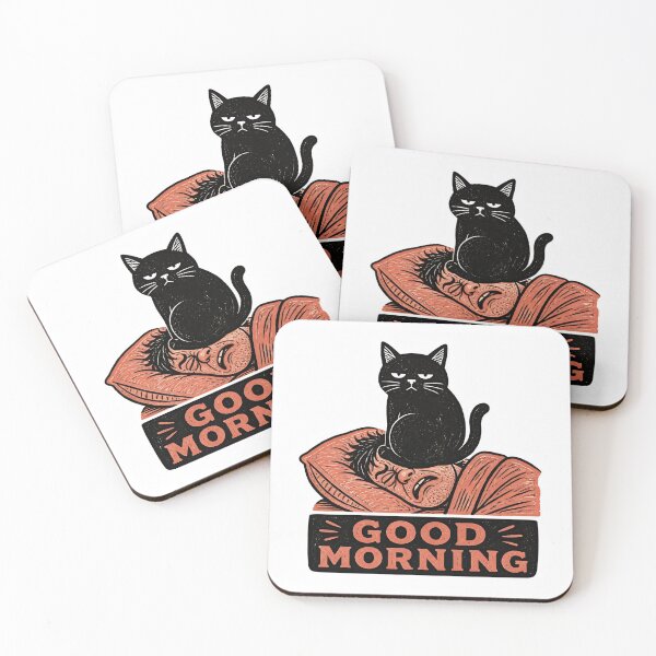 Item preview, Linocut Black Cat Sitting On Human Face Meme designed and sold by RareVisuals.