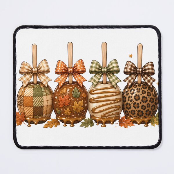 Item preview, Caramel Apple Coquette Bow Fall Autumn Gingham Leopard Plaid Fall Leaves Aesthetic designed and sold by VGAfanatic.