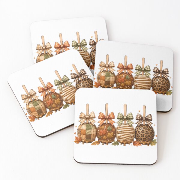 Artikelvorschau, Karamellapfel-Coquette-Schleife Herbst-Gingham-Leoparden-Karo Herbstblätter-Ästhetik entworfen und verkauft von VGAfanatic.