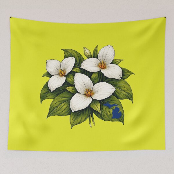 Item preview, Michigan Trilliums | State Wildflower Artwork designed and sold by FreshWaterWares.
