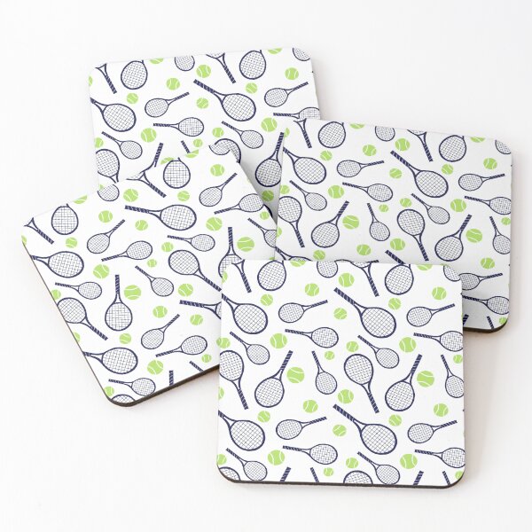 Artikelvorschau, Handgezeichnetes Tennisschlägermuster entworfen und verkauft von Emerald Lane Design Studio.