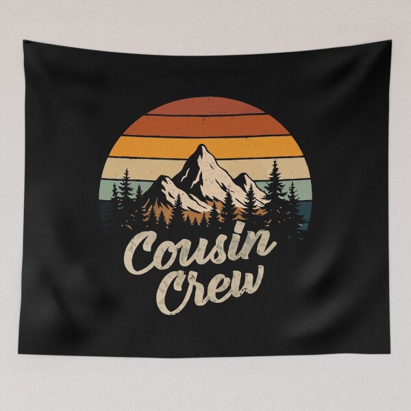 Item preview, Cousin Crew Mountain Hiking - Retro Sunset Outdoor Art designed and sold by BendyBeasts.
